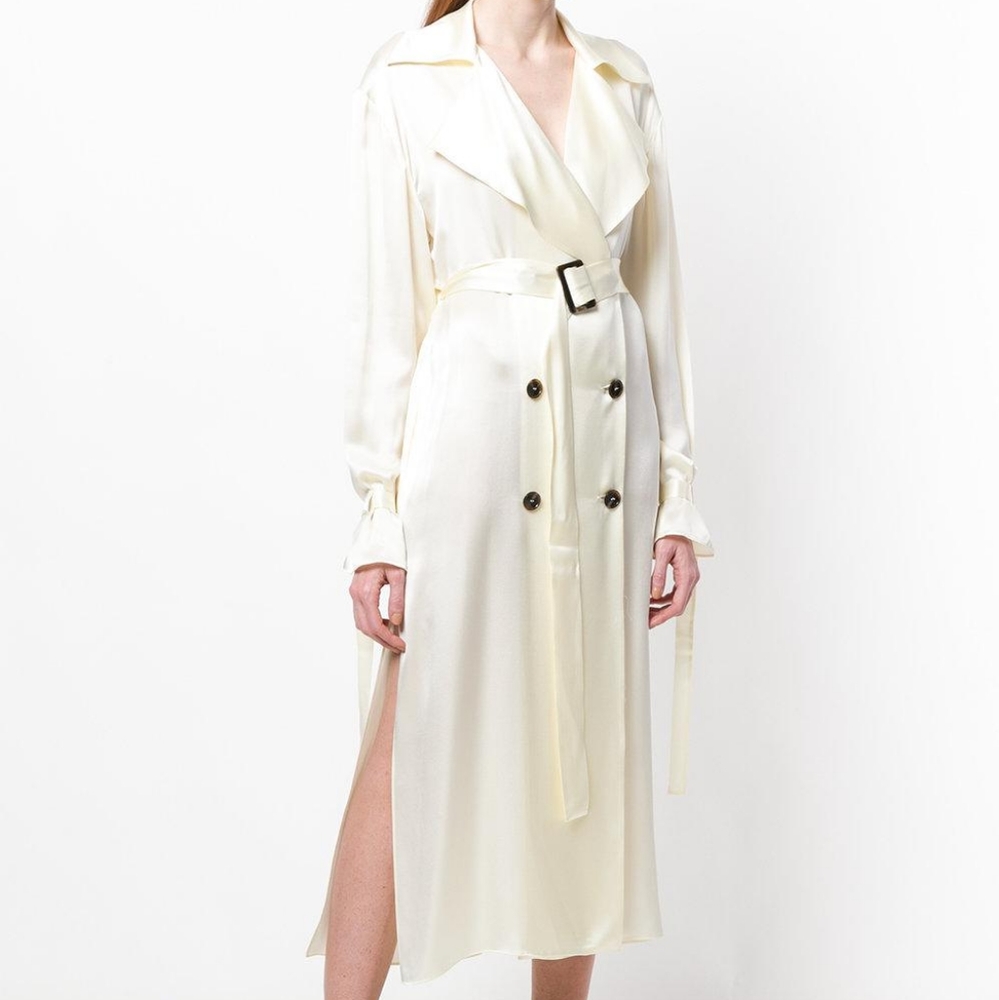 SOLD 💔💯 Magda Butrym Punta Cana Silk Trench Coat - Picture 1 of 8